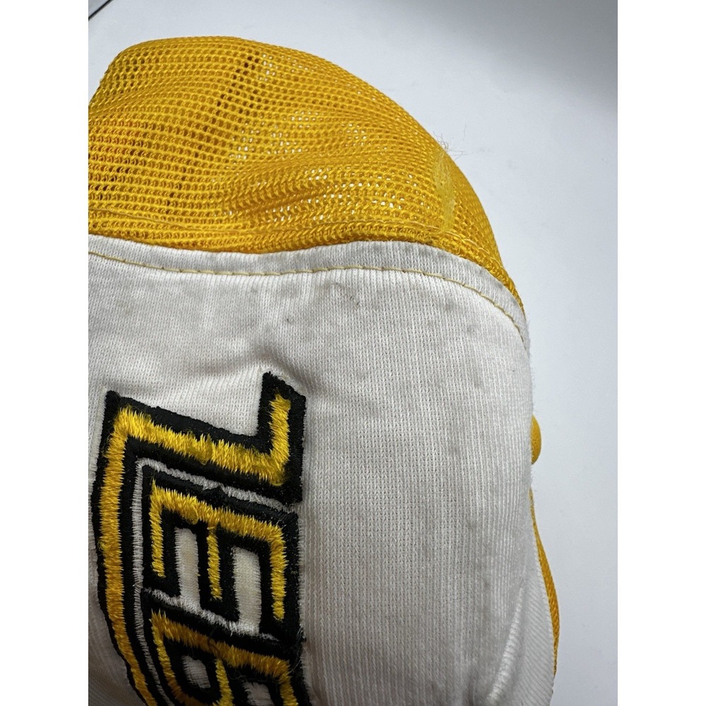 VTG ZEBCO Mesh Trucker Hat Yellow White Snapback Fishing Cap - Picture 6 of 10